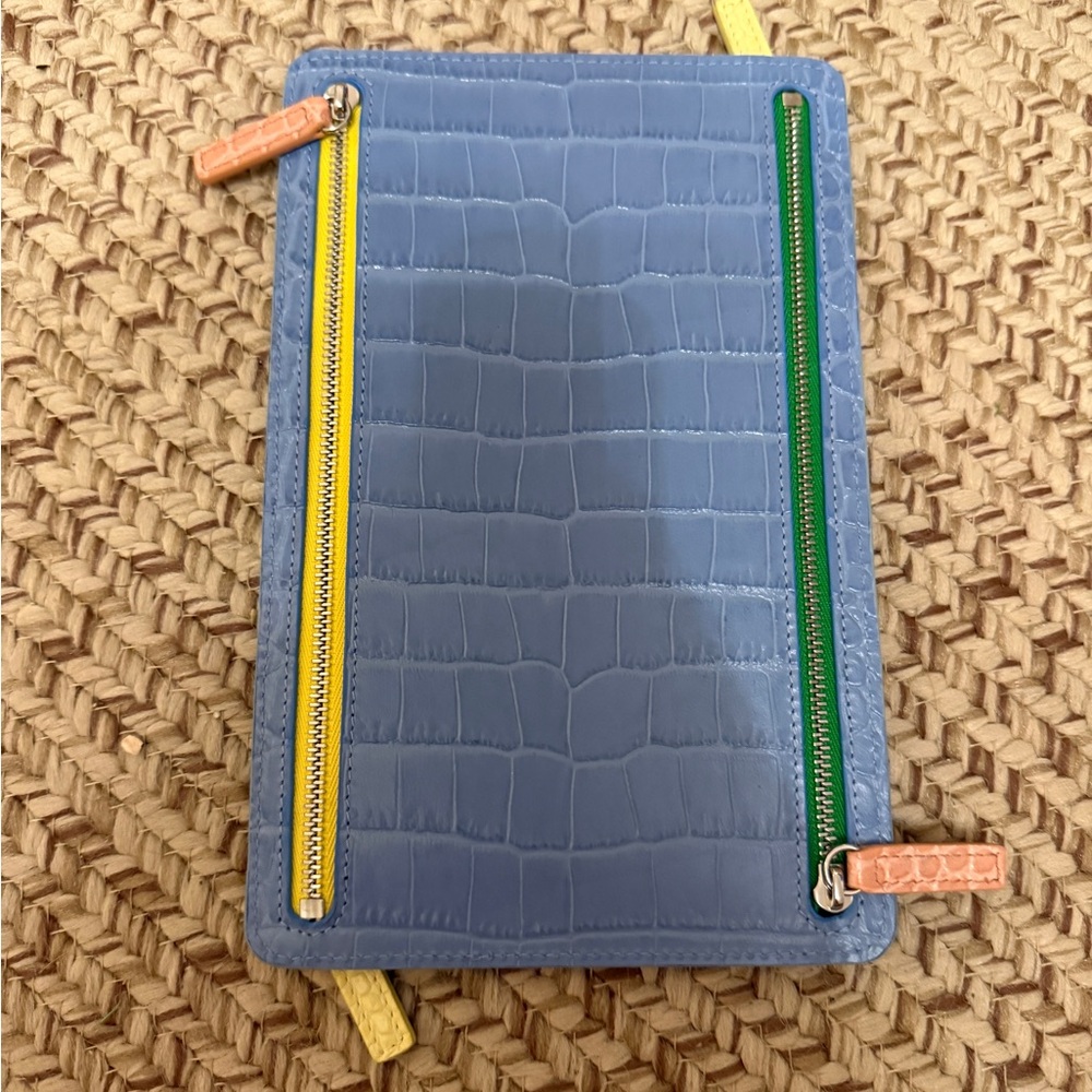 Smythson multColorful Croc-Embossed Card Holder